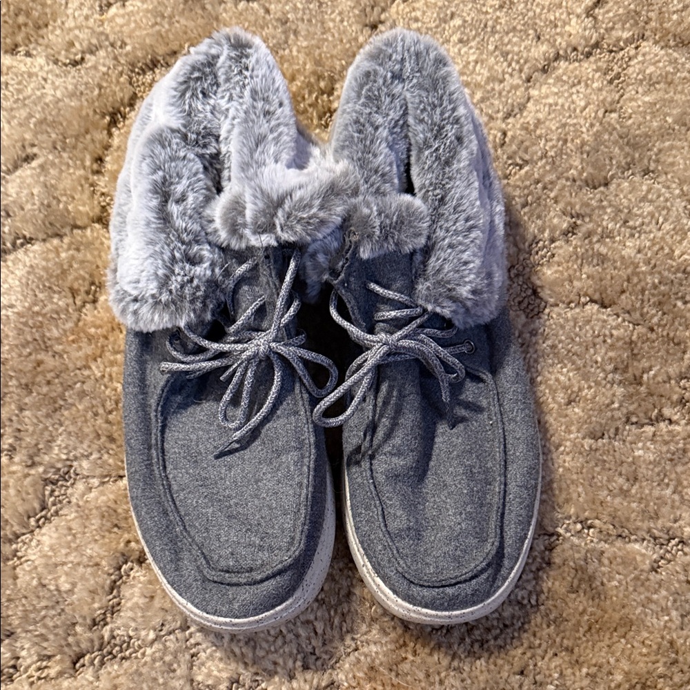BOBS from Skechers Gray Fur-Lined Shoes
